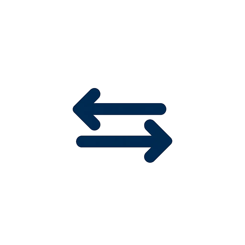 Two arrows icon showing dedicated bandwidth for IPTV restream performance